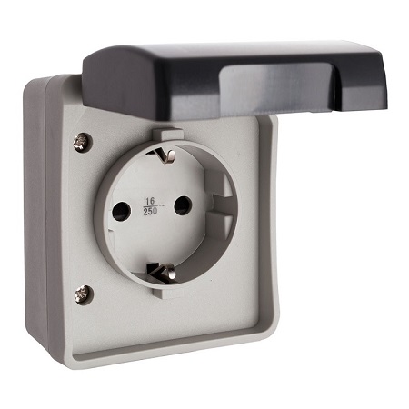 BASE FIJA ESTANCA 2P+T 16A 250V IP44 (RETRACTILADO)